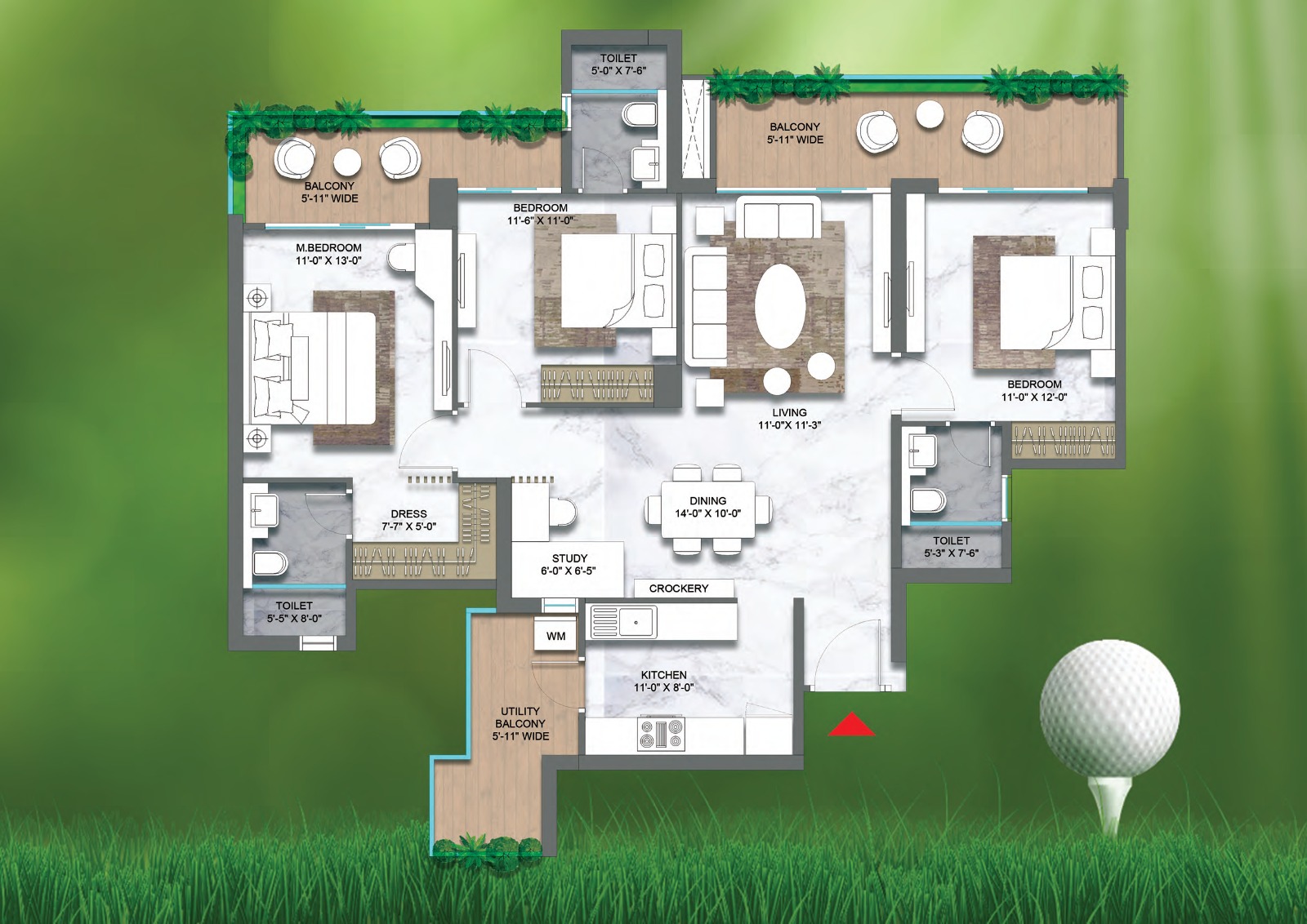 M3M Golf Hills Floor Plan